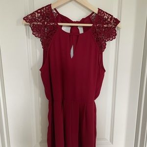 Open Back Red Romper